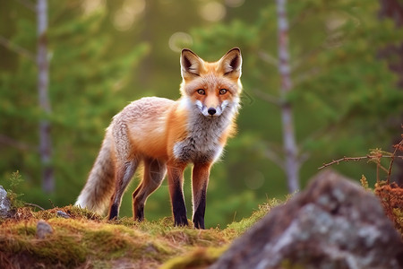 哺乳公园乡村动物狐狸高清图片