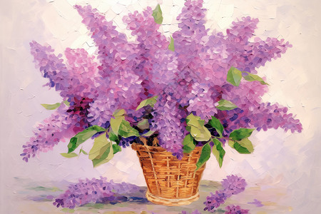 淡紫色丁香花好看的丁香花插画