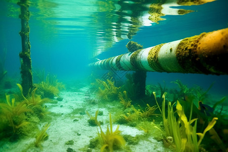 水下的天然气设施高清图片