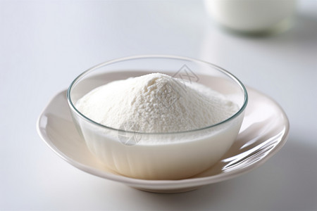 一碗奶粉营养食品脱脂的高清图片