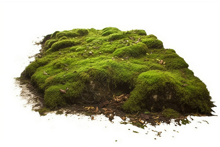苔藓表面生长生长的植物插画