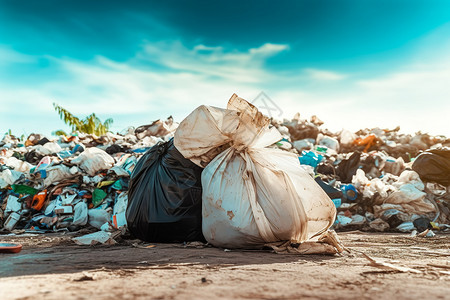 垃圾回收城市环保背景图片