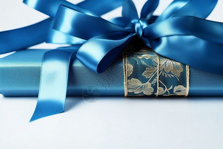 礼盒上的蝴蝶结背景图片
