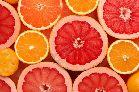红心美味柚子柚子组合背景设计图片