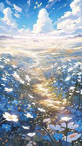 美丽花朵的油画背景图片