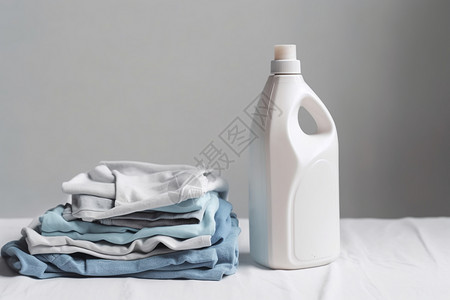 洗涤剂和衣物背景图片