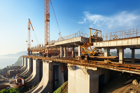 大坝建设建设中的桥梁场地背景