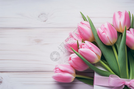 粉色郁金香花背景图片