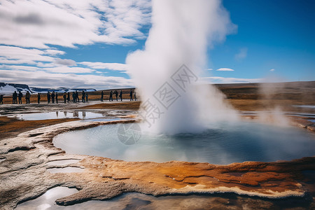 冰岛地热火山地热湖高清图片