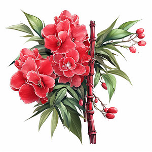 红色绣球花背景图片