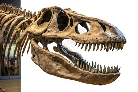 博物馆里的恐龙骨架背景图片