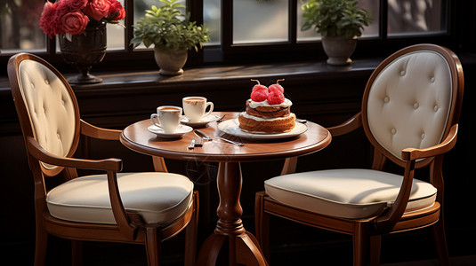 下午茶餐厅豪华的桌椅设计图片