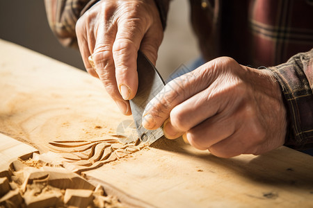 木雕大师做木工雕刻的背景