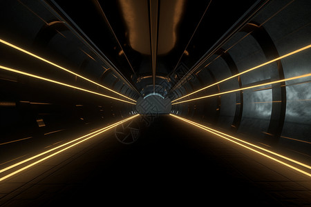 黑暗的科幻隧道图片