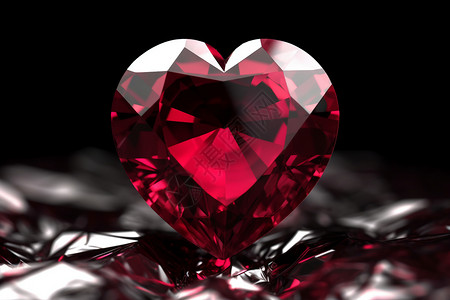 心形红宝石闪亮钻石心形情人节高清图片