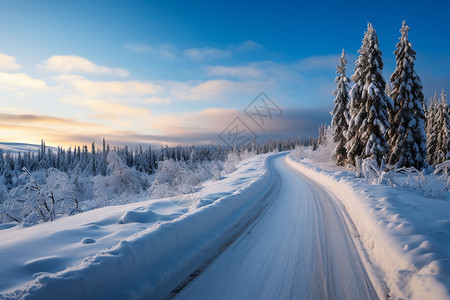 冬季森林的自然景观图片