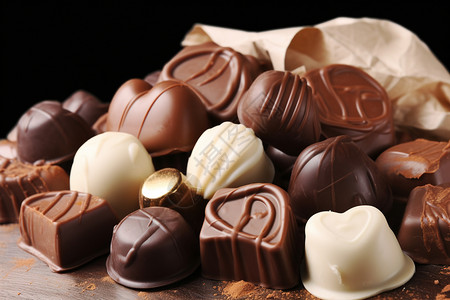 糖果心形素材甜美的巧克力背景