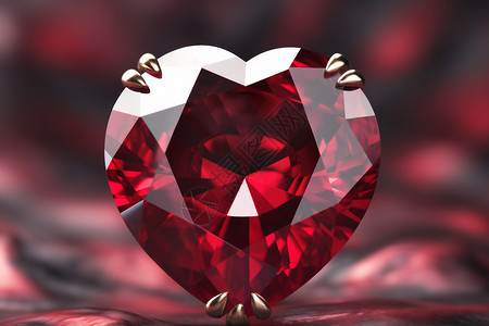 红宝石心形闪亮钻石心形情人节高清图片