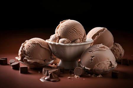 球形冰淇淋球形巧克力高清图片