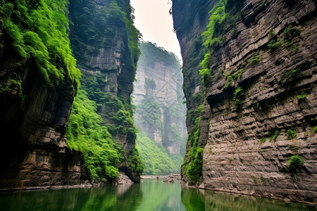 岩石森林的自然景色图片