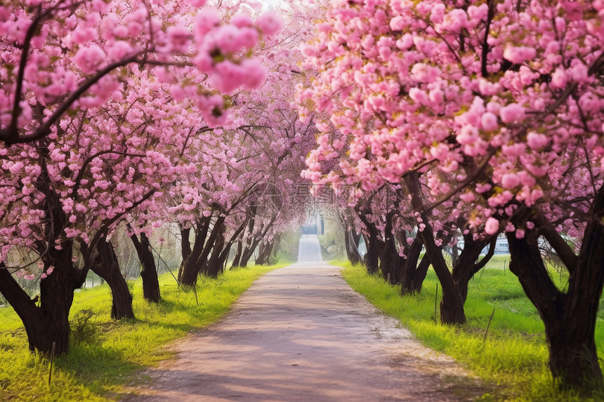 盛开的美丽桃花景观图片