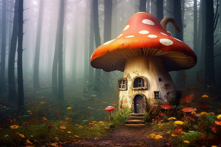 幻想世界蘑菇屋图片