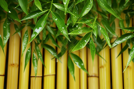 绿色的植物竹叶背景图片