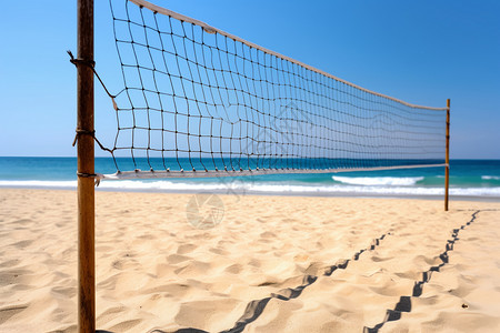亚运沙滩上的排球网背景