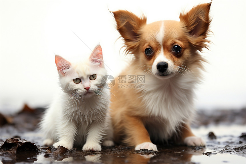 可爱的小猫和小狗图片