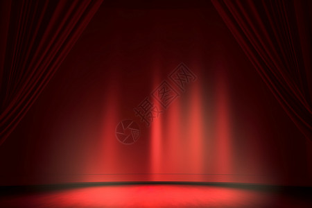 剧院的红色幕布背景图片
