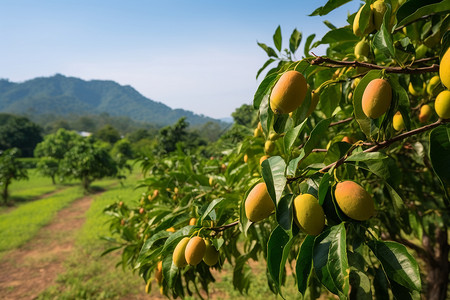 乡村农业种植园景观高清图片