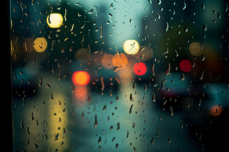 下雨天打湿的窗户图片