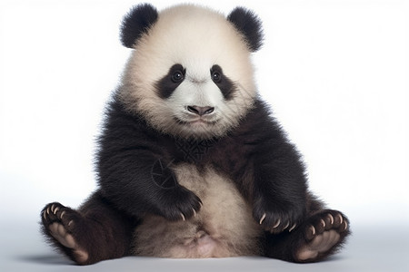 委屈的可爱小熊猫背景图片