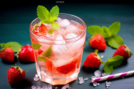 美味的草莓鸡尾酒图片