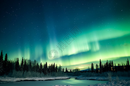 北极光的夜晚图片