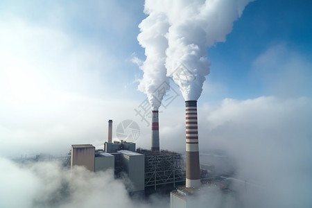 聚焦燃煤电厂的尾气排放图片