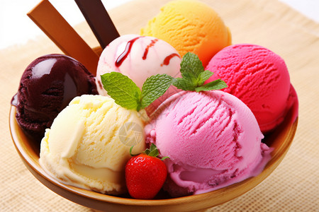 粉红色的冰淇淋图片