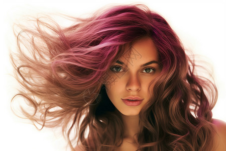 紫色的长发背景图片