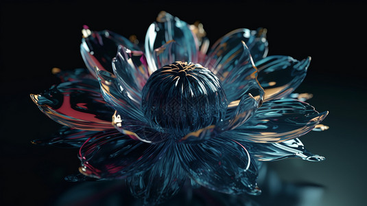 美丽由我由透明玻璃制成的花朵设计图片