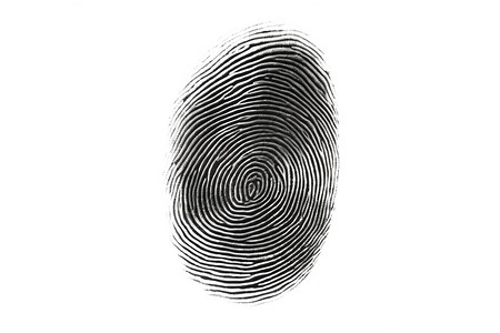 手指个人计算机指纹的细节描写插画