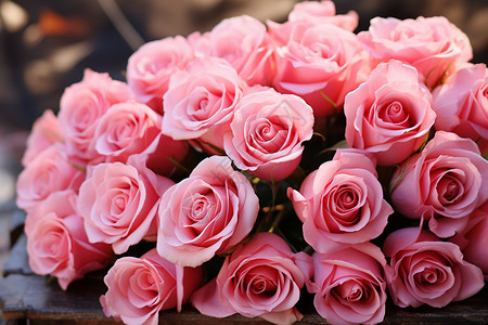 木周年美丽的粉色玫瑰背景