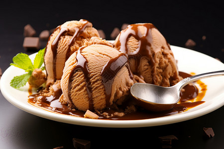 巧克力冰淇淋背景图片