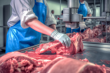 无菌环境的猪肉加工厂图片