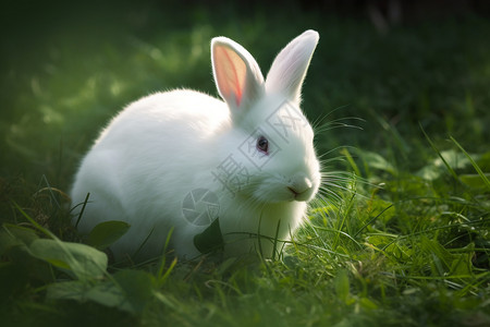 植物病可爱兔子背景