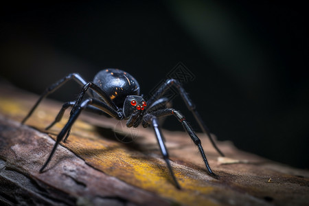 黑寡妇蜘蛛的特写镜头背景图片
