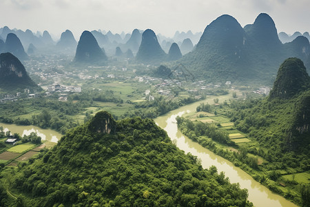 美丽的航拍山水图片