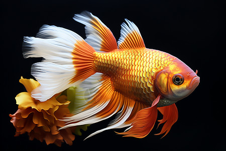 金色的金鱼背景图片