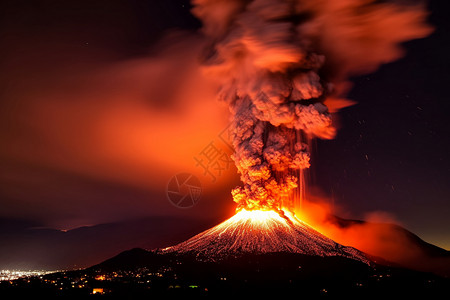 火上爆发可怕的火山爆发背景