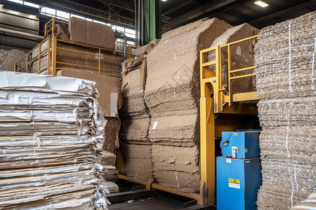 回收废纸的造纸厂背景图片