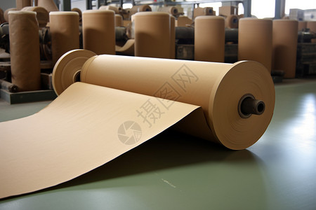 工厂的车间生产纸轴高清图片